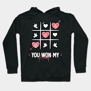 You Won My Heart, Cute Valentines Day Couple Saying Hoodie